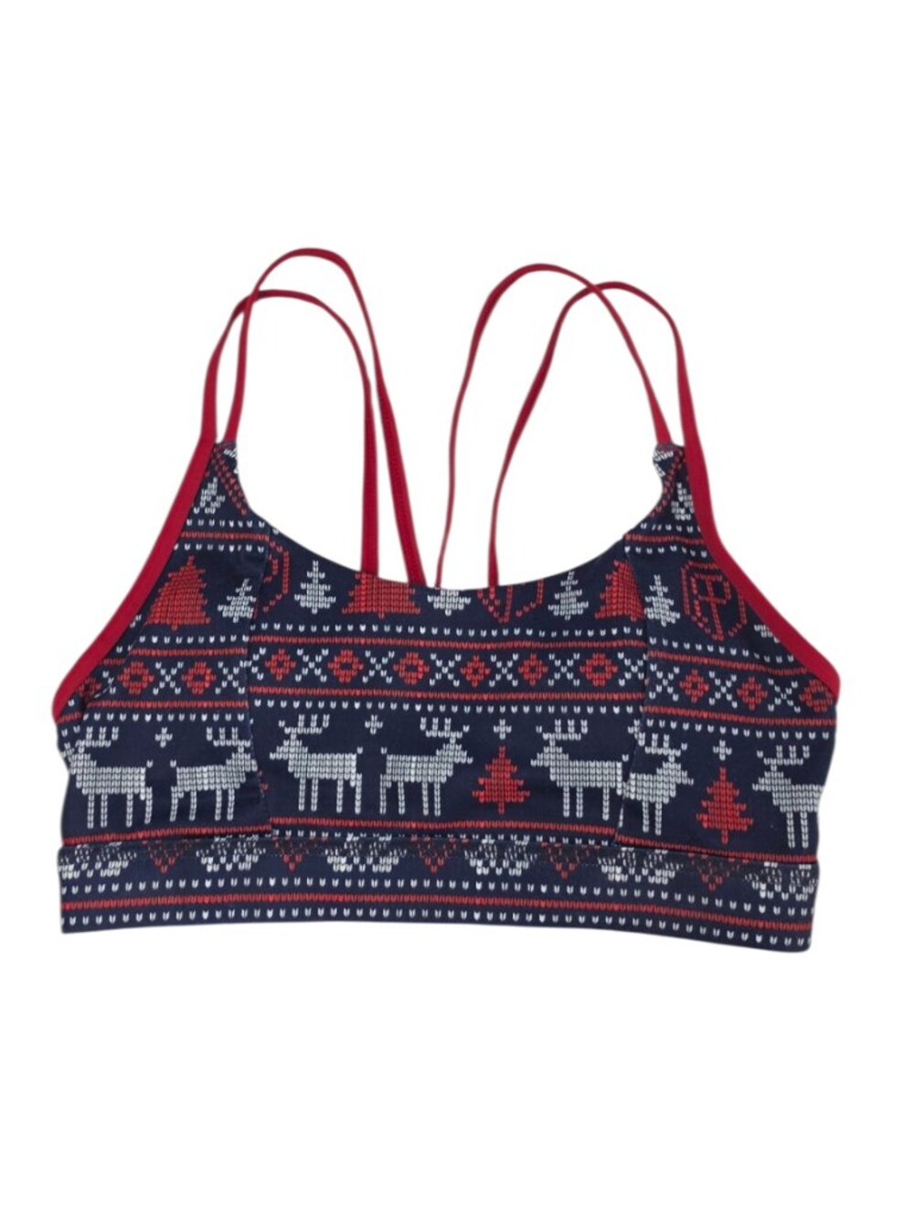 Born Primitive Christmas, Deer Strappy Sports Bra, Pullover, Crop, Size Small